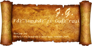 Félegyházi Györgyi névjegykártya